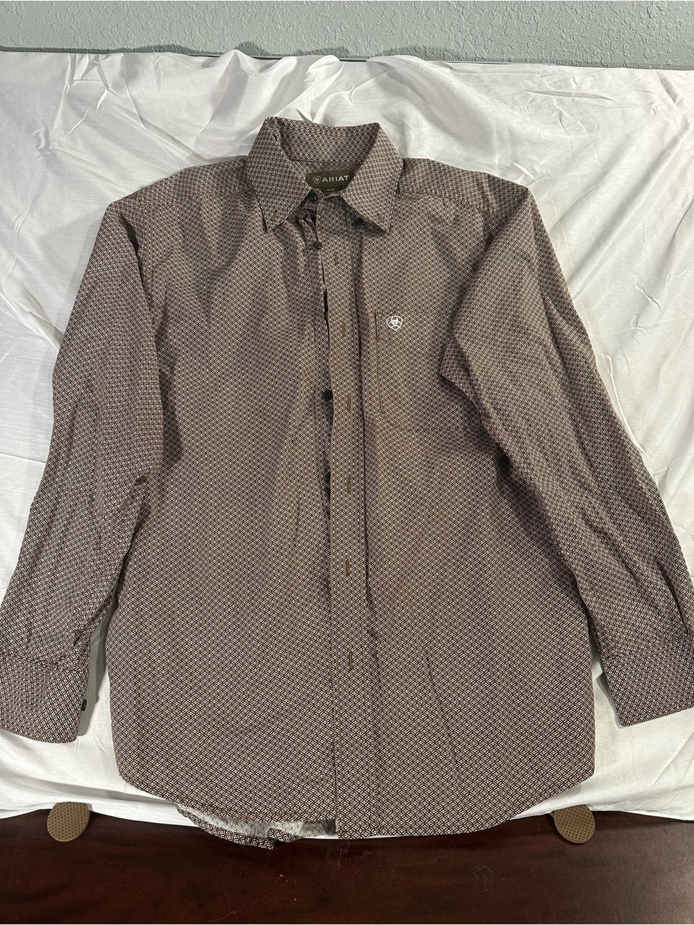 Ariat Men's Brown Patterned Button-Down Shirt